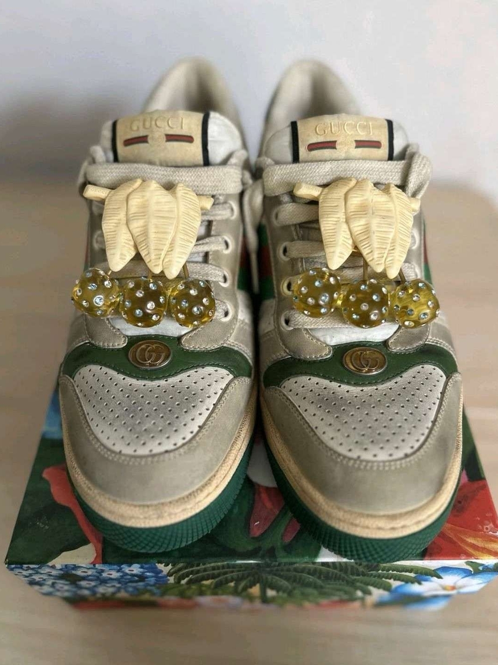 Gucci Cherry Charm Screener Sneaker Size 41